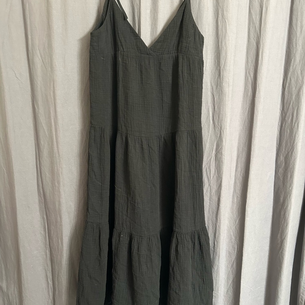 L*Space Green Ruffled Tiered Maxi Sundress